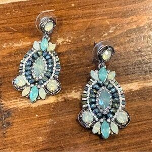 Lux Blue and Silver Crystal Earrings